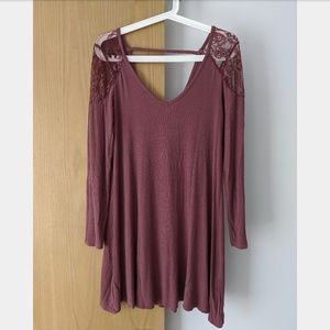 American Leather Dress with a Lace Detail